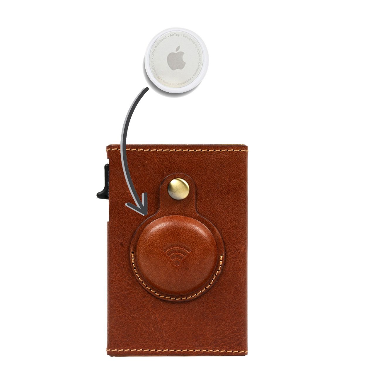 Tony Perotti Furbo Slim AirTag Korthållare 9,7 cm Mörkbrun