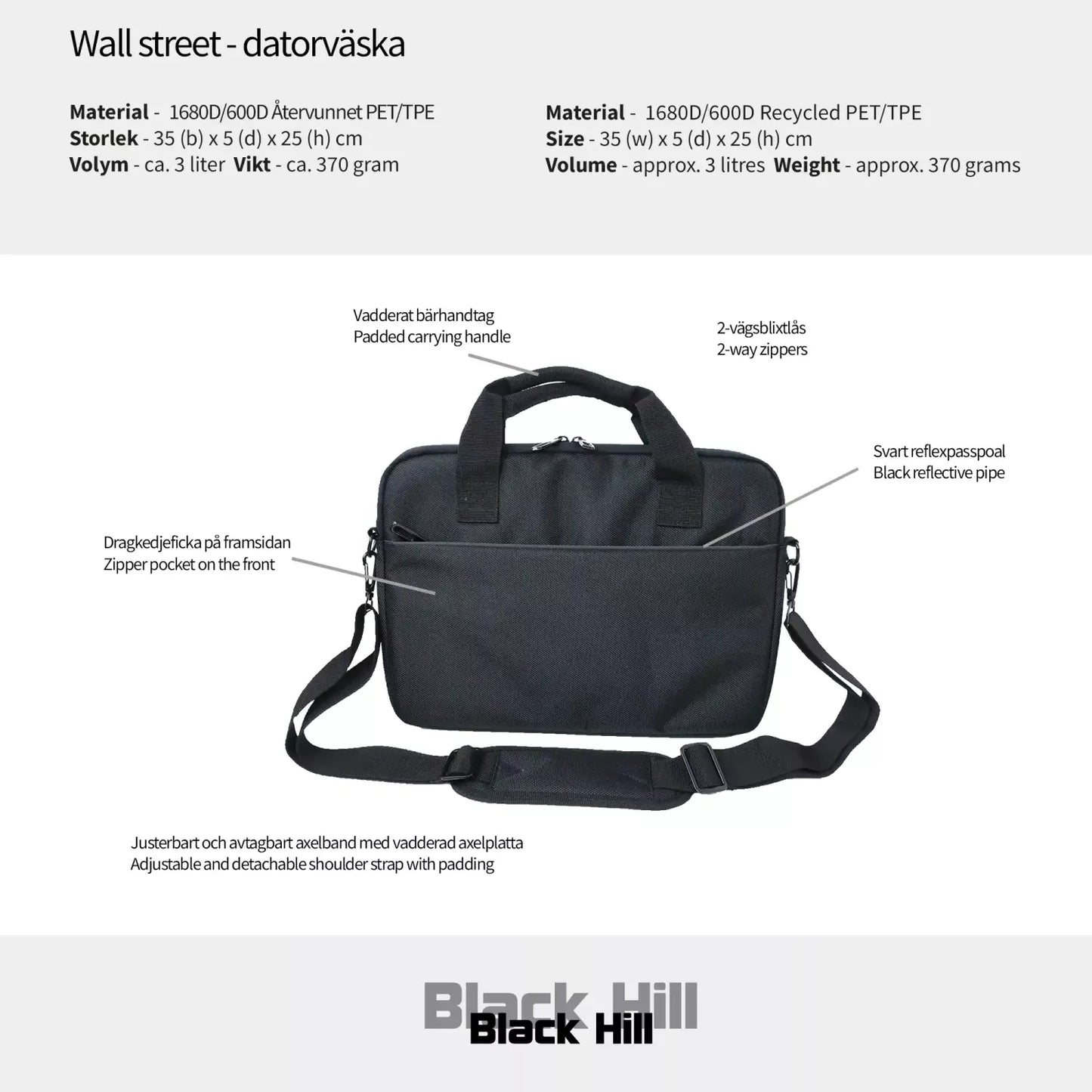 Black Hill Wall Street – Datorväska 13"