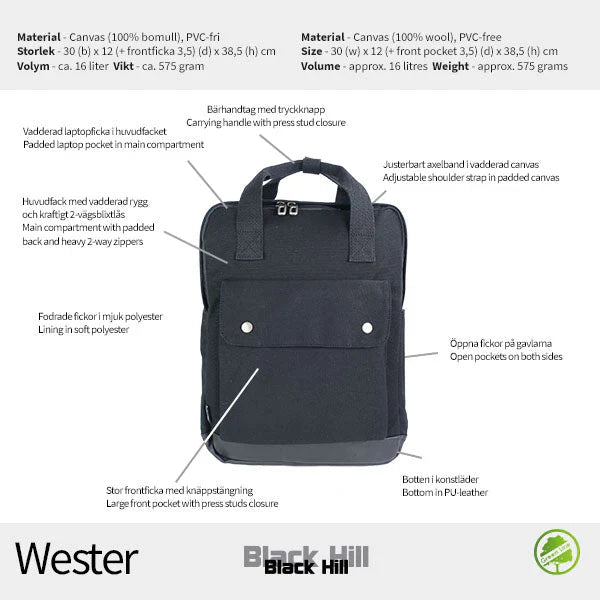 Black Hill Wester Ryggsäck 15,6"